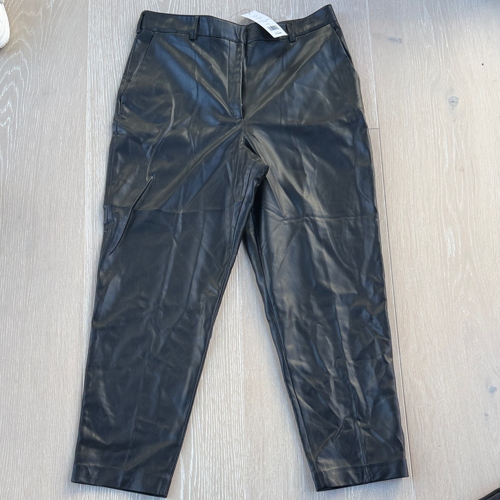 French Connection woman’s faux leather Black Dress Pants
